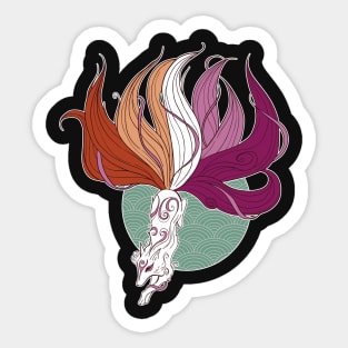 Lesbian Pride Kitsune Sticker